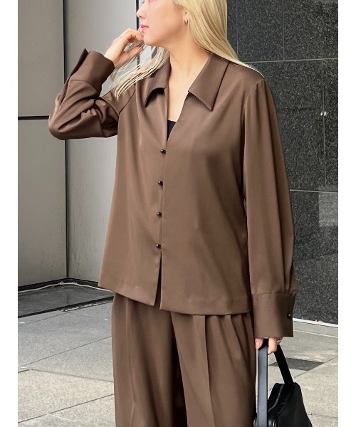 RIM.ARK ブラウス シャツ Open collar slim SH JK オープンカラー