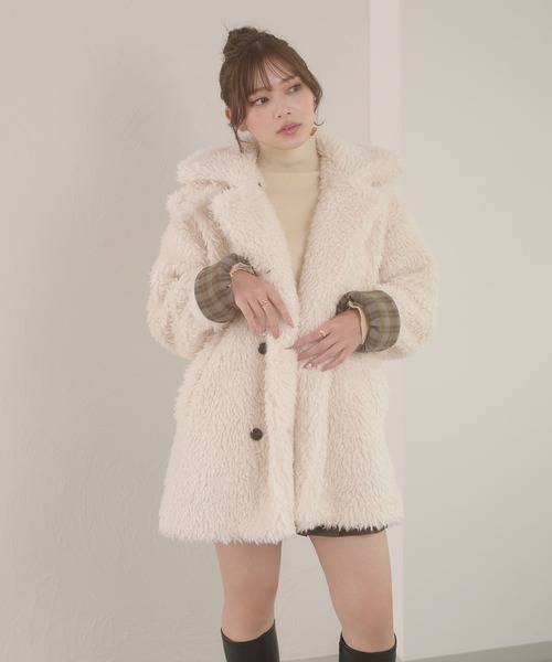 yourmle 2way poodle boa jacket ベージュ Ambre Neige（アンブルネージュ） ブルゾン アウター poodle boa w big