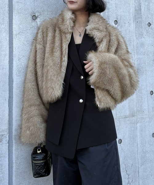 ニッセン（nissen） コート アウター フェイクファージャケット