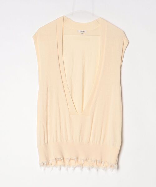 BLAMINK　コットンニットベスト BLAMINK ニットベスト 36 ベージュ レディース : ZOZOTOWN Yahoo!店