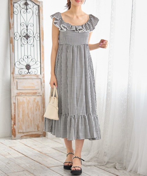 「tocco closet」 ノースリーブワンピース M ピンク レディース_画像4