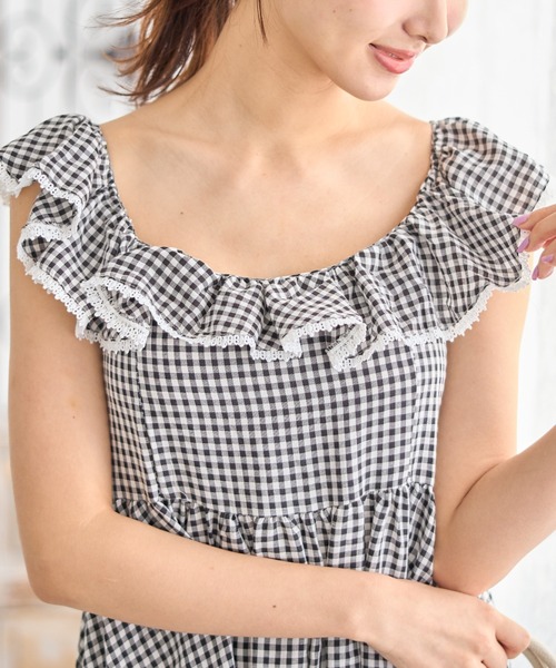 「tocco closet」 ノースリーブワンピース M ピンク レディース_画像6