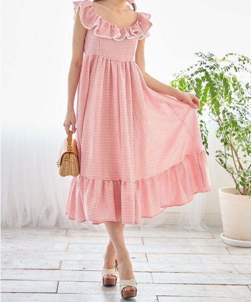 「tocco closet」 ノースリーブワンピース M ピンク レディース_画像9