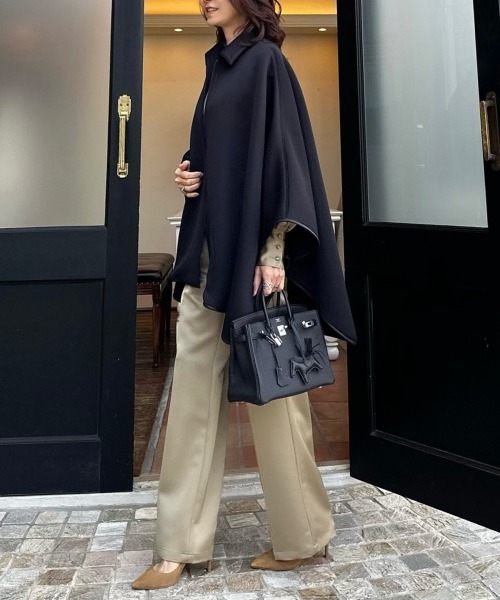 Sov. ポンチョ AKKO×Sov. /フロントジップステンカラーポンチョ（WEB