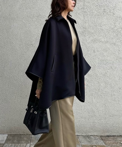 Sov. ポンチョ AKKO×Sov. /フロントジップステンカラーポンチョ（WEB