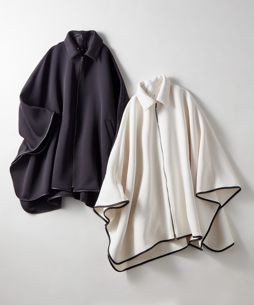 【即完売品】sov.  AKKOさんコラボ　ポンチョコート　前開き　ジッパー sov. AKKOさんコラボポンチョコート前開きジッパー