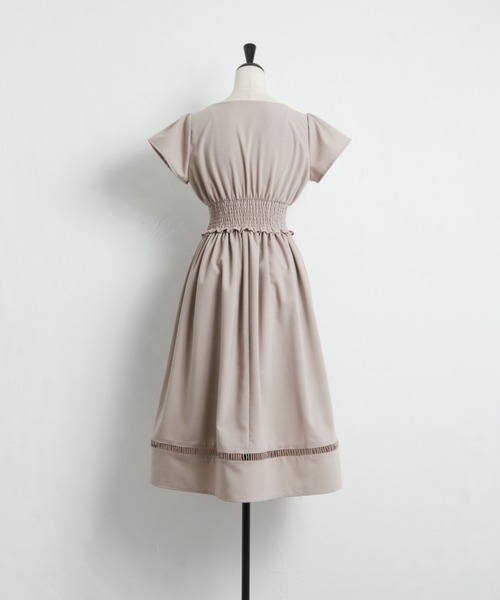 「tocco closet」 半袖ワンピース M グレイッシュベージュ レディース_画像7