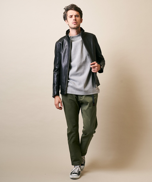 「TETE HOMME」 レザーブルゾン SMALL ネイビー メンズ_画像2
