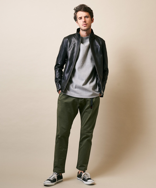 「TETE HOMME」 レザーブルゾン SMALL ネイビー メンズ_画像5