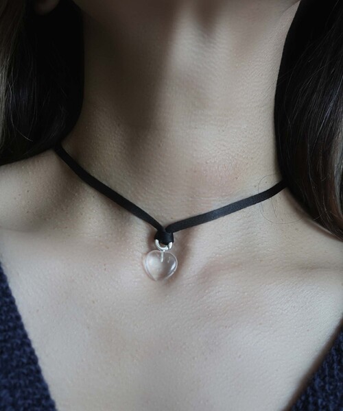 チョーカー 「in mood」SILK HEARTGEM CHOKER ネックレス レディースの画像