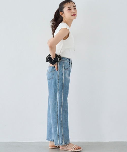 「mil」 デニムパンツ - ライトブルー レディース_画像4