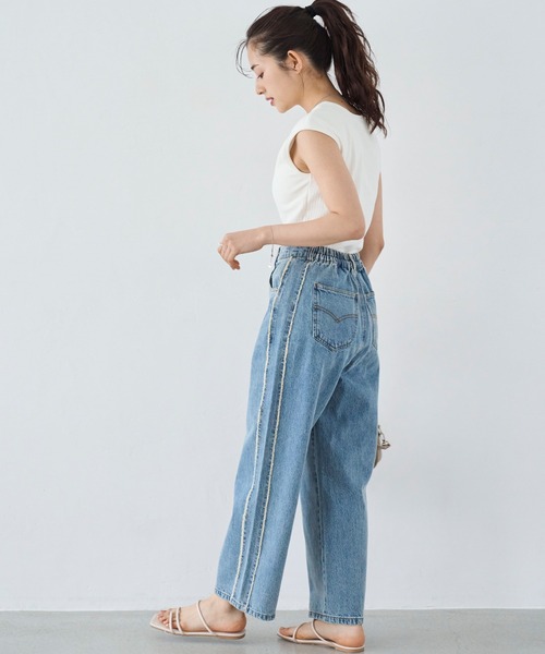 「mil」 デニムパンツ - ライトブルー レディース_画像7