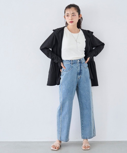 「mil」 デニムパンツ - ライトブルー レディース_画像8