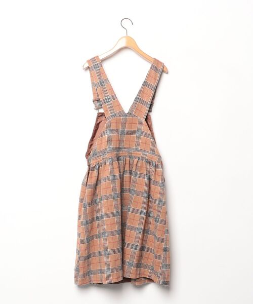 「Coquette」 チェック柄サロペットスカート M ブラウン レディース_画像2