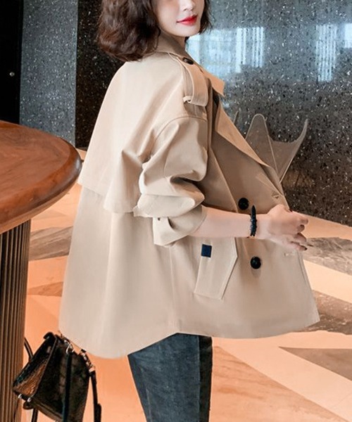 BLANC FICELLE トレンチコート X-LARGE ライトベージュ レディース