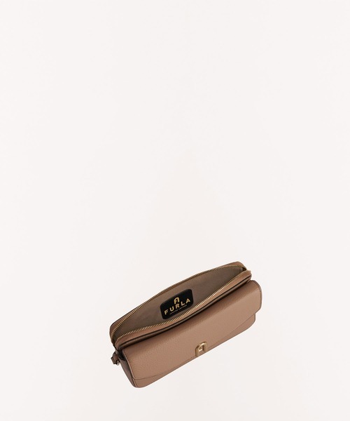 FURLA フルラ ショルダーバッグ レザー ベージュ フラップ イタリア製 美品】FURLA フルラ レザー ショルダーバッグ ベージュ - メルカリ