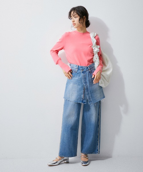 「ADAM ET ROPE'」 長袖ニット FREE オフホワイト レディース_画像3