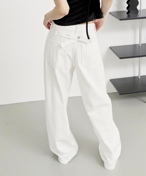 「UNE MANSION」 デニムパンツ SMALL ベージュ レディース_画像7