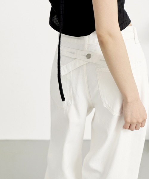 「UNE MANSION」 デニムパンツ SMALL ベージュ レディース_画像8