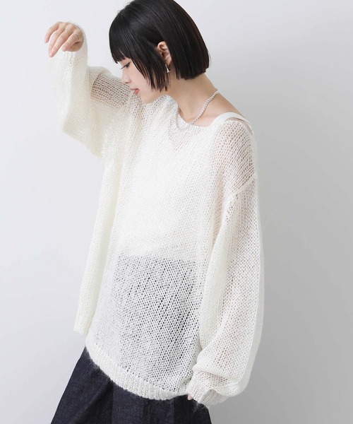 「CLOCHE」 長袖ニット FREE グレー レディース_画像5