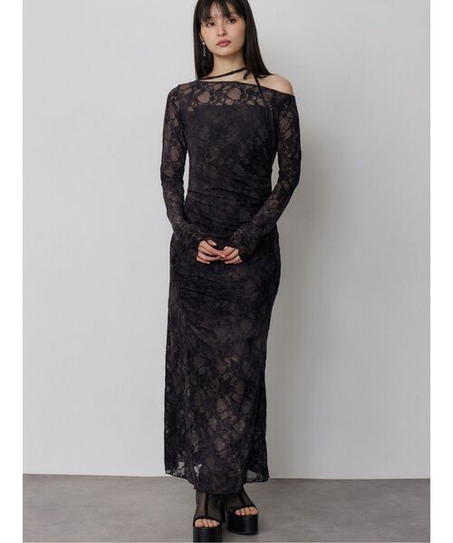 MURUA(ムルーア) ワンピース 「WEB限定」フロッキーフラワーシアー MURUA(ムルーア) ワンピース 「WEB限定」フロッキーフラワーシアー