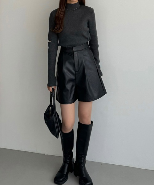 「callautia」 ショートパンツ MEDIUM チャコール レディース_画像3