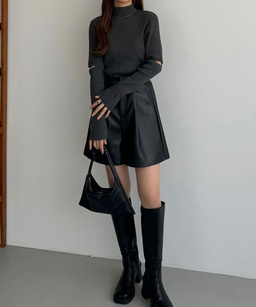 「callautia」 ショートパンツ MEDIUM チャコール レディース_画像5