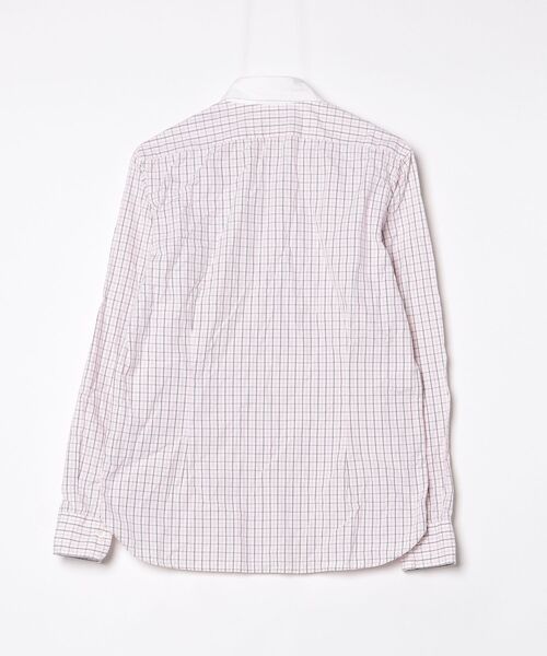 「International Gallery BEAMS」 チェック柄長袖シャツ 46 ピンク メンズ_画像2