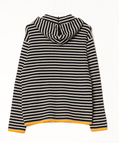 「S.N.S. HERNING」 ボーダー柄ニットカーディガン「COMME des GARCONS SHIRTコラボ」 M ブラック メンズ_画像2