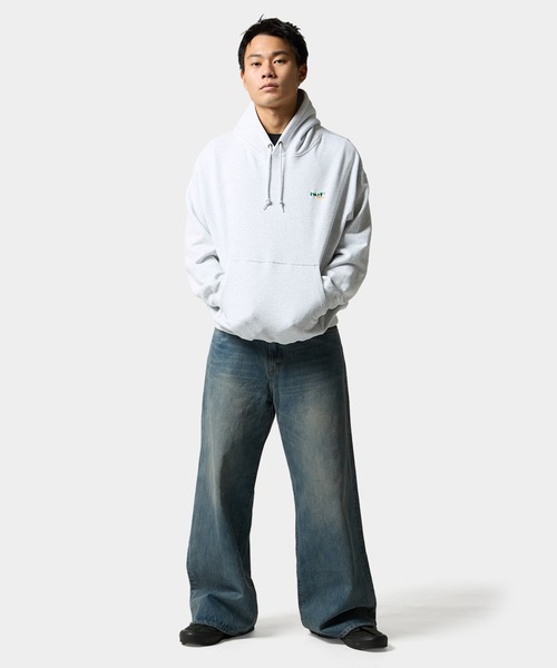 「HUF」 プルオーバーパーカー S ピンク系その他 メンズの画像