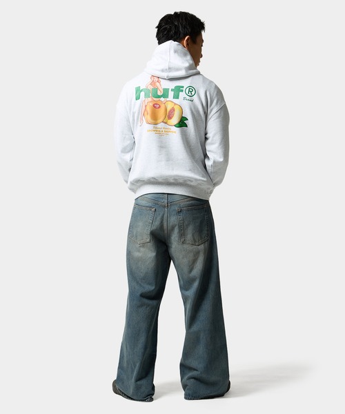 「HUF」 プルオーバーパーカー S ピンク系その他 メンズの画像