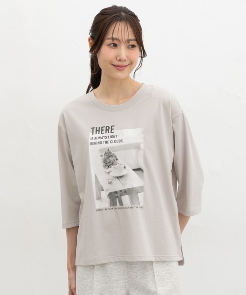 Honeys（ハニーズ） tシャツ 「ハニさら・接触冷感・UVカット」7分