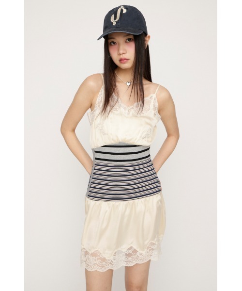 SLY（スライ） ワンピース CUTSEW REMAKE SATIN DRESS カットソー