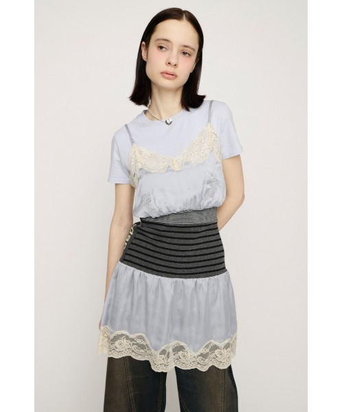 SLY（スライ） ワンピース CUTSEW REMAKE SATIN DRESS カットソー
