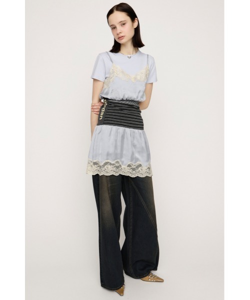 SLY（スライ） ワンピース CUTSEW REMAKE SATIN DRESS カットソー