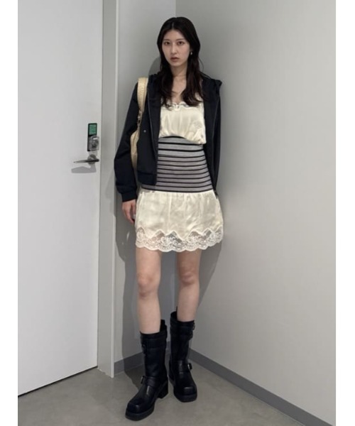 SLY（スライ） ワンピース CUTSEW REMAKE SATIN DRESS カットソー