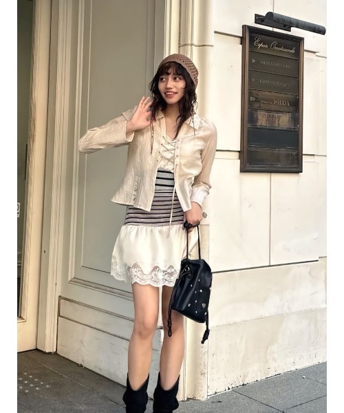SLY（スライ） ワンピース CUTSEW REMAKE SATIN DRESS カットソー