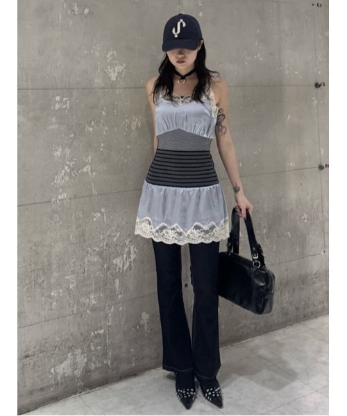 SLY（スライ） ワンピース CUTSEW REMAKE SATIN DRESS カットソー