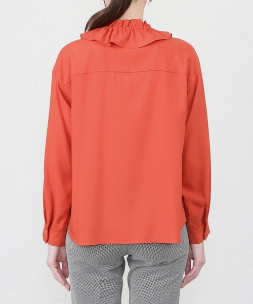 「AMACA」 長袖ブラウス 40 ネイビー レディース_画像7