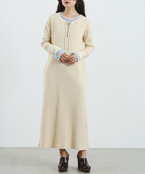 ROSE BUD（ローズバッド） ワンピース LACEUP CUT DRESS : ZOZOTOWN