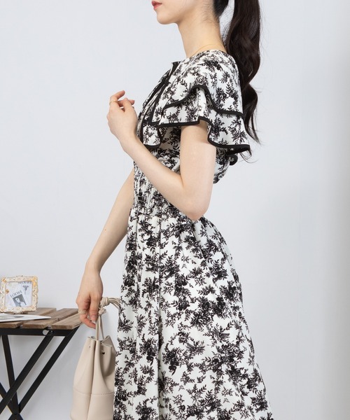 「pumpkin port」 半袖ワンピース MEDIUM アイボリー レディース_画像6
