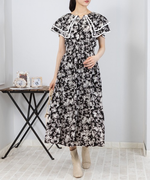 「pumpkin port」 半袖ワンピース MEDIUM アイボリー レディース_画像8