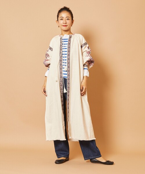「Freada」 ノーカラーコート ONE SIZE ブラック レディース_画像4
