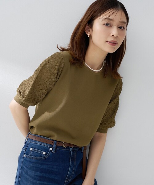 ニット セーター 「洗える」エレガンススリーブニット レディースの画像