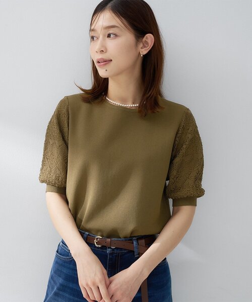 ニット セーター 「洗える」エレガンススリーブニット レディースの画像