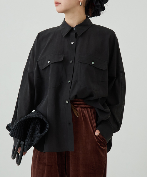 iena✳︎シアーシャツ コットンシルクシアーシャツ（シャツ／ブラウス）｜IENA（イエナ）の