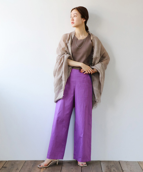 「IENA」 パンツ 36 パープル レディースの画像
