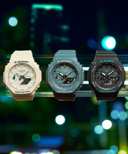 「G-SHOCK」 デジタル腕時計 FREE ブラック×グリーン レディース_画像4