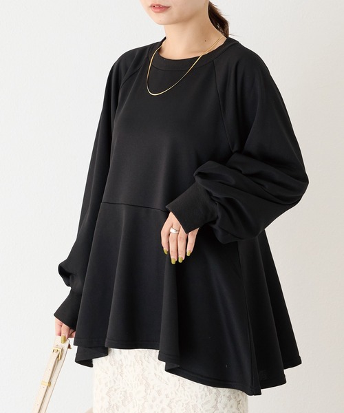 「LAVEANGE」 長袖カットソー 5L ブラック レディース_画像6