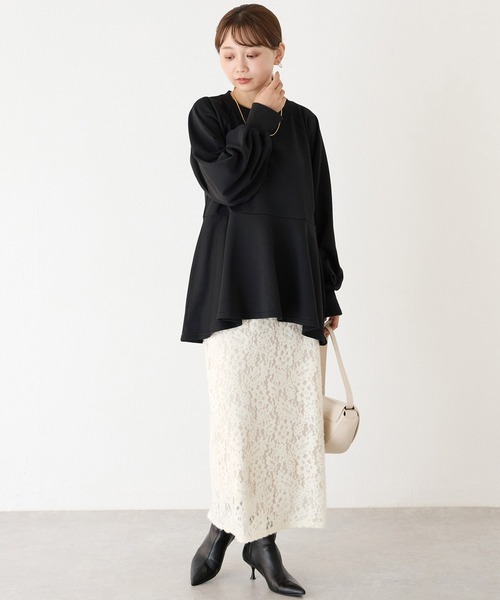 「LAVEANGE」 長袖カットソー 5L ブラック レディース_画像9